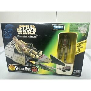 Star Wars Y2k toys Expanded universe speeder bike and  rebel bike pilot 1997 NIB
